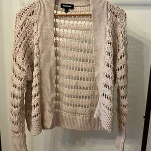 Express Women's Beige Open-Knit Cardigan